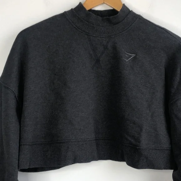 Gymshark Rest Day Gray Cropped Sweatshirt - Picture 4 of 8